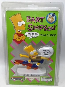 New NOS 1990 Nelsonic BART SIMPSON Skateboard Mini Clock The Simpsons - Picture 1 of 3