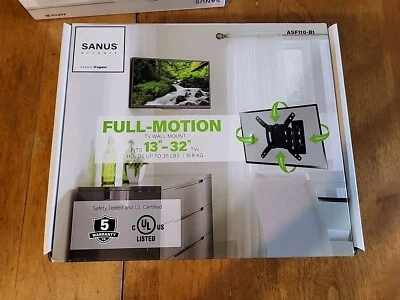 Sanus Accents Full-Motion Wall Mount for 13-32 TVS-ASF110-B1 - Image 1 of 3