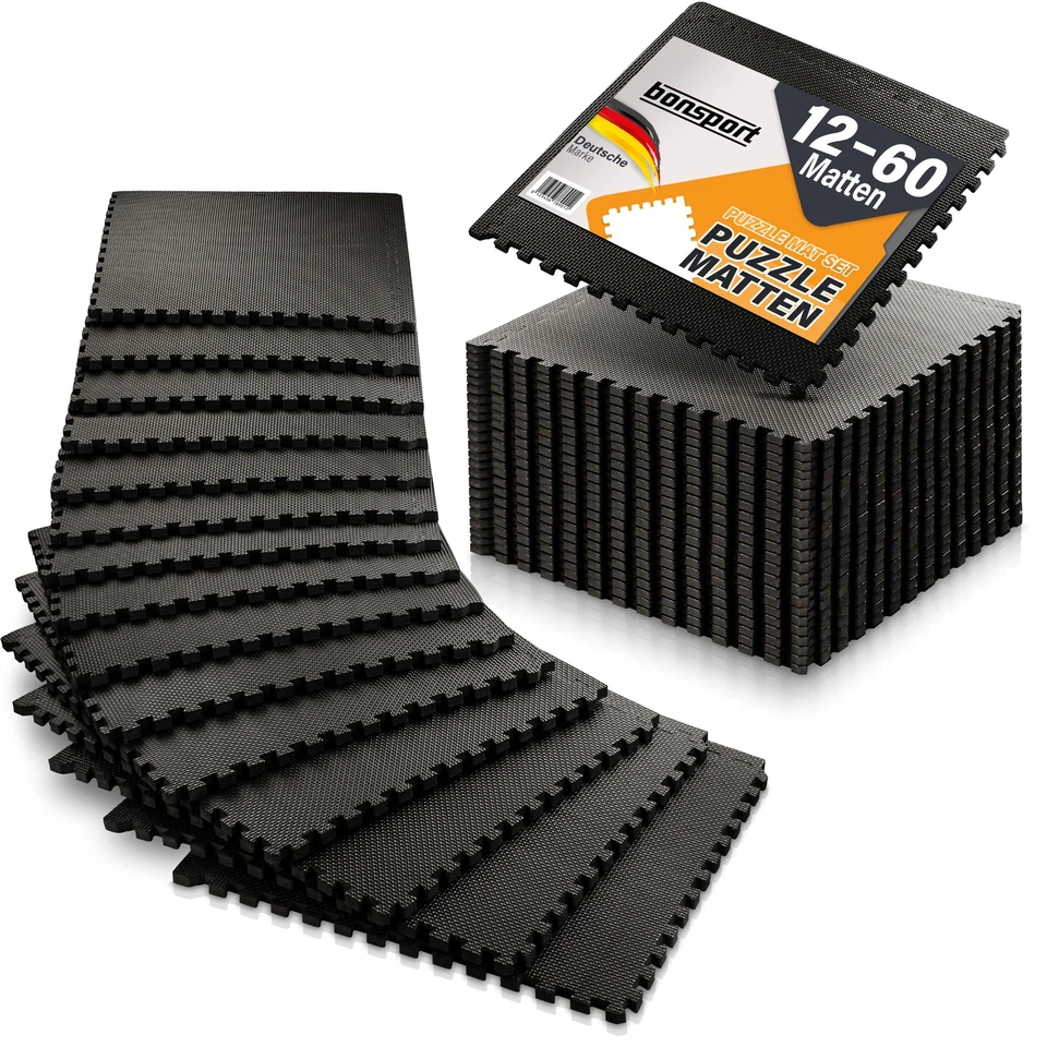 BONSPORT Bodenschutzmatten Set Fitness Schutzmatten Puzzlematte Home Gym Bodenmatte Matte