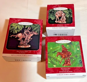 KONVOLUT 3 PUNZEN ANDENKEN ORNAMENTE, DIE ALTE WEST SERIE, BRONZEFIGUREN, 90er - Bild 1 von 13