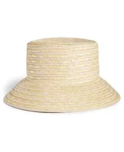 Macy's Flower Show Straw Braid Downbrim Hat Girls' One Size Natural Beaded Strap - Picture 1 of 12