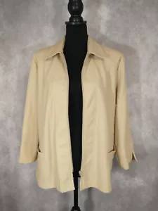 Vintage Weekenders Zippered Blazer/Jacket Beige Tan Ribbed Knit XL Travel - Picture 1 of 9