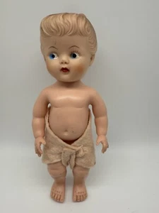 Cute Vintage 1950s Rubber Side Glance Red Hair Doll JAPAN Side Eye Diaper - Imagen 1 de 9