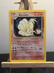 1999 - Pokémon - Base Set Ninetales ERROR Black Flame Holo Rare MP - Picture 1 of 5