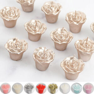 12 Mini Rose Flower Floating Candles Wedding Party Home Centerpieces Decorations