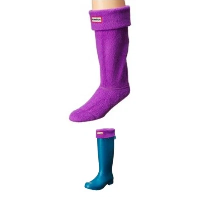 Hunter Original Tall Boots Neon Purple Socks Size Medium New - Imagem 1 de 4