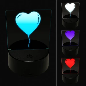 Heart Balloon Valentine's Day 3D Illusion LED Night Light Sign Lamp - Picture 1 of 6