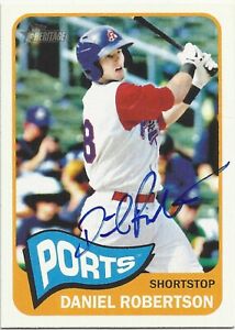 2014 Topps Heritage Minors #71 Daniel Robertson RC Hand Signed Auto Ports