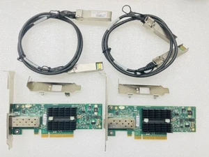 2 x carte réseau Mellanox MNPA19-XTR 10 Go ConnectX-3 EN 2 pièces SFP + câble - Photo 1/5