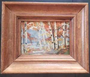 VINTAGE 20. JAHRHUNDERT KANADA ÖLTAFEL GEMÄLDE SIGNIERT WALD BEWALDETE LANDSCHAFT - Bild 1 von 4