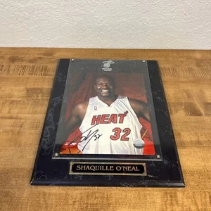 MIAMI HEAT SHAQUILLE O'NEAL AUTOGRAPHED SIGNED FRAMED PLAQUE W/ 8”x10" PHOTO - Picture 1 of 14