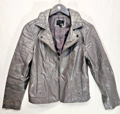 a.n.a. Chaqueta para mujer A New Approach mediana imitación cuero gris capucha extraíble Foto 1 de 4