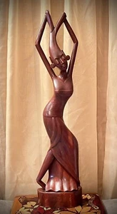 VTG 24” Tall Indonesian Siwa Bali Statue Sculpture Dancing Female Goddess Tribal - Picture 1 of 10