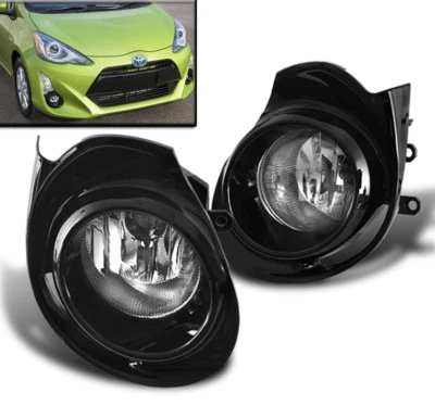 15-18 TOYOTA PRIUS C FRONT BUMPER DRIVING CHROME FOG LIGHTS LAMPS W/BEZEL+SWITCH - Image 1 of 4