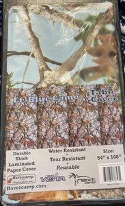 Havercamp Hunting Camo Party Collection Table Cover (54" x 108" Light Blue Camo - Picture 1 of 6