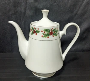Vintage Lynn's  Holly Holiday Christmas Teapot Coffee Pot 2 Available - Picture 1 of 12