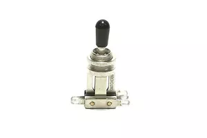 Switchcraft Straight SHORT 3-Wege Kippschalter Nickel mit schwarzem Knopf passt Gibson - Bild 1 von 2