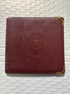 CARTIER: Burgunderrot, Leder & "Double C" Logo Medium Geldbörse (pp) Unisex - Bild 1 von 12