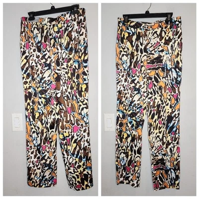 Pantalones rectos Chico's Pull On satinado estampado múltiple talla 6 Chico's talla 0,5 nuevos con etiquetas Foto 1 de 4