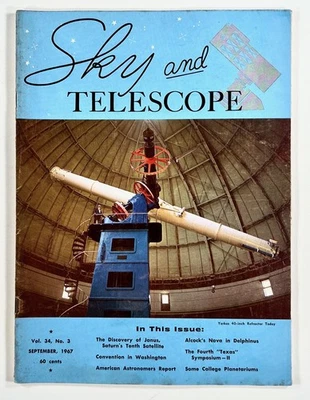 1967 Sep SKY & TELESCOPE Saturn's Janus discovered ALCOCK'S NOVA planetariums &c Foto 1 de 4
