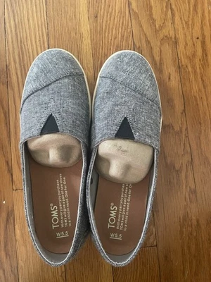 TOMS Avalon Negro Slub Chambray Mujer Talla 5.5 Foto 1 de 4