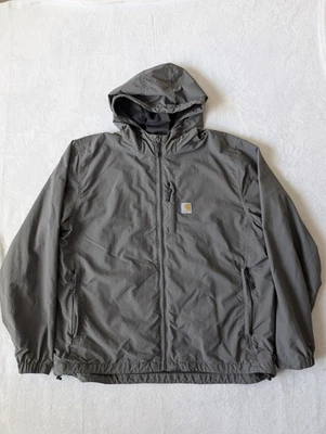 Carhartt Jacket Mens XL Gray Rain Defender Relaxed Fit Hooded Full Zip OJ4671-M - Image 1 of 4