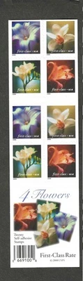 #3457e 34c {FIRST CLASS} 4FLOWERS ISSUE BOOKLET OF 20 UNFOLDED - Image 1 of 2