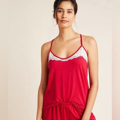 Flora Nikrooz кружева отделки Cami пижамы верхний яблоко красный женский размер маленький новый с Ярлыками - Изображение 1 из 4