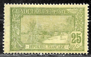 HICK GIRL-USED FRENCH GUADELOUPE STAMP   SC#66  1922  LA SOUFRIERE    L741 - Picture 1 of 2