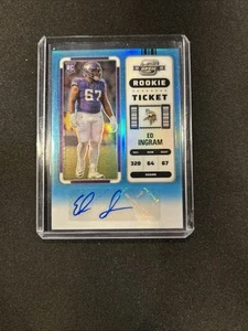 2022 Panini Donruss Optic Ticket Auto Ed Ingram #163 RC TEXANS - Picture 1 of 2
