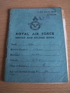 RAF Airmen's Service and Release Book DHE Morris 1946 WW2 Service - Picture 1 of 9