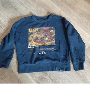 GAP X National Geographic Grizzly Bear Novelty Sweatshirt M Blue - Picture 1 of 5