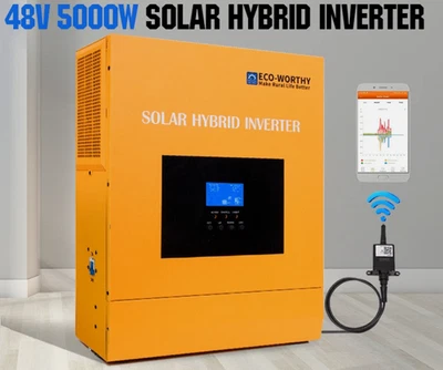 ECO WORTHY / SRNE 5000W 48V Hybrid Solar Inverter hf4850u80-h - Image 1 of 4