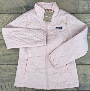 New Patagonia Kids Girls Nano Puff Diamond Quilt Jacket LARGE 12 Yr Pink $119 - Picture 1 of 6