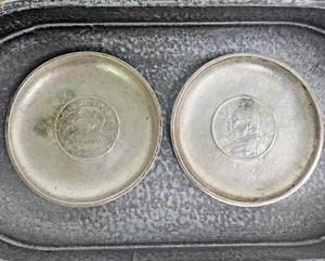 2er Set Zee Sung Sterling Silber China Fat Man Dollar Münzschale Schalen 1920/1914 - Bild 1 von 13