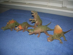 Vintage Lot of 5 Chinasaur Dinosaurs Open Mouth w/ Teeth Figures - Picture 1 of 13