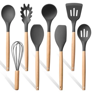 8 Pcs Heat-Resistant Silicone Kitchen Utensils Set, Non-Stick Food-Grade Cook... - Picture 1 of 7