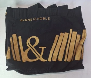 Barnes & Noble - Black- Natural Book Canvas - Reuseable Premium Cotton Tote Bag - Picture 1 of 11