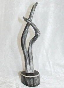 Originelle Holz Skulptur Statue  H 33 x  B 8 cm Treibholz Schwemmholz auf Holzso - Bild 1 von 6