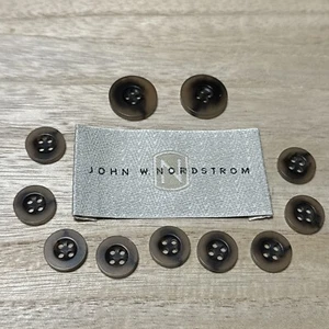 John W. Nordstrom Suit Set of 11 Marbled Brown 4-Hole Replacement Buttons - Picture 1 of 7