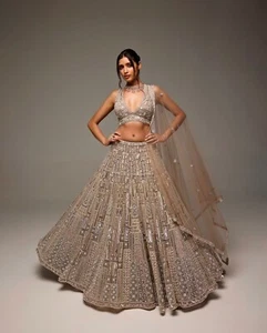 LEHENGA CHOLI LEHNGA INDIO BOLLYWOOD DISEÑADOR BODA FIESTA PAQUISTANÍ DESGASTE EID - Imagen 1 de 6