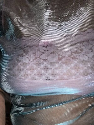 DE COLECCIÓN SEDOSA TRANSPARENTE PLATA AZUL TRANSPARENTE BLUSA CAMISA LÁMINA SUPERIOR VER A TRAVÉS DE S/M Foto 1 de 4