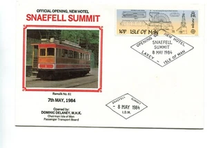 Isle of Man 1984 Official opening of Snaefell hotel cover - Imagen 1 de 1