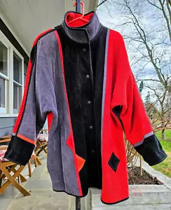 Vibrant Annikki Karvinen Cotton Chenille Coat-Jacket, Oversized Med (fits L/XL) - Picture 1 of 9