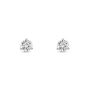 1/2Ct Round Cut Lab Grown Diamond Earrings 14K Rose Gold GH/VS Martini Screw - Picture 1 of 9