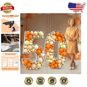 Elegant 4FT Balloon Number 50: Perfect for 50th Birthday & Anniversary Events - Picture 1 of 9