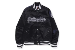 A Bathing Ape Men's Varsity Jacket 2025 SS BASEBALL Logo Applique Motif Japan - Picture 1 of 14