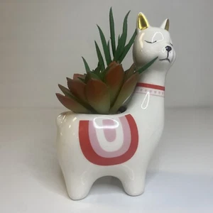 Alpaka Pflanzenhalter Keramik Deko Tier Figur - Bild 1 von 5