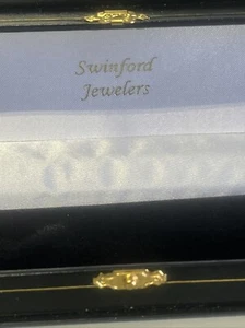 Winford Jewelers Empty Box 9 Inch Long Black Gold Latch With Box - Picture 1 of 10