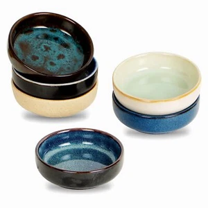 6 PCS 3.35" Ceramic Soy Sauce Dishes,Japanese Style Dipping Bowls for Appetizers - Picture 1 of 6